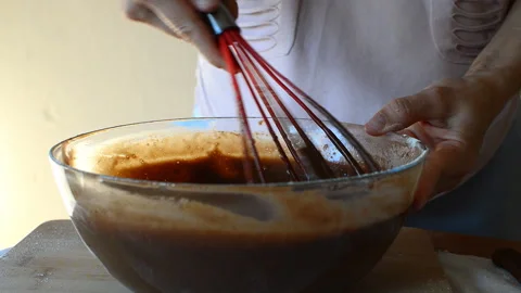 Stirring chocolate dough Stock Footage 90268829