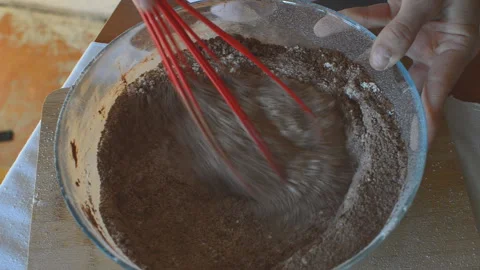 Stirring chocolate flour Stock Footage 90268824