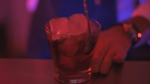 Stirring A Cocktail Drink Stock Footage 90486868