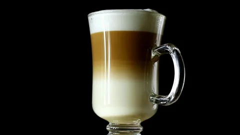 Stirring Coffee Latte Macchiato Stock Footage 72095912