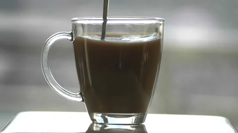 Stirring Coffee in slow motion Stock Footage 57243462