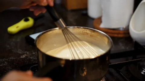 Stirring custard in slow motion Stock Footage 126307036