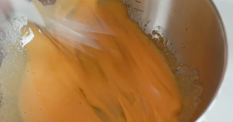 Stirring egg in the bowl Stock Footage 131582700
