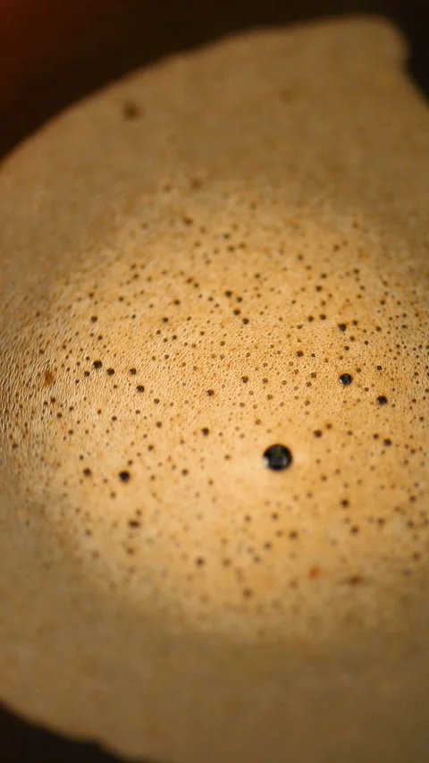 Stirring Fresh Coffee With Spoon Macro Shot Hot Drink Texture Stock Footage 325704751