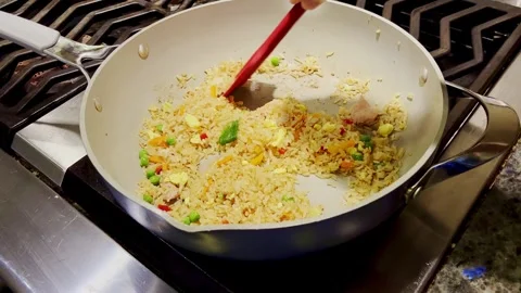 Stirring Fried Rice Stock Footage 318235284