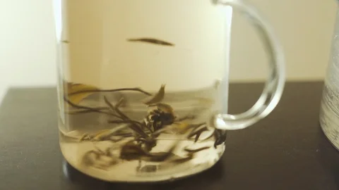 Stirring green tea Vídeo Stock 95096362