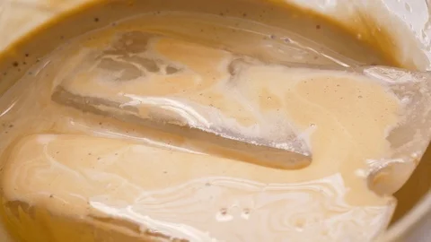Stirring Iced Whipped Coffee Stock Footage 128459002