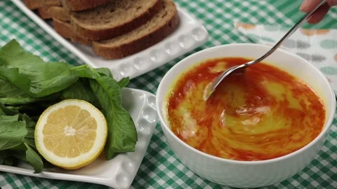Stirring Lentil Soup Stock Footage 104900452