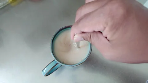 Stirring Milk Tea Stock Footage 326374871