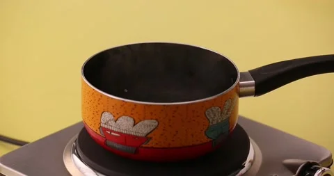 Stirring a pot of boiling water 2 Video stock 132147244
