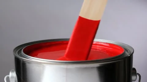 Stirring red paint Video stock 12733708