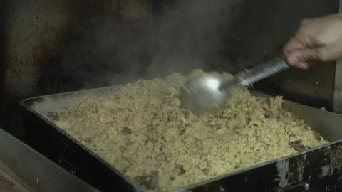 Stirring Rice Stock Footage 90638955