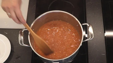 Stirring risotto overhead Stock Footage 112127726