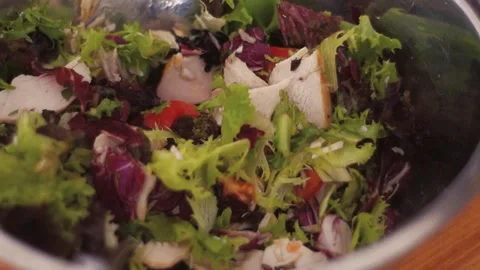 Stirring salad Stock Footage 131431440