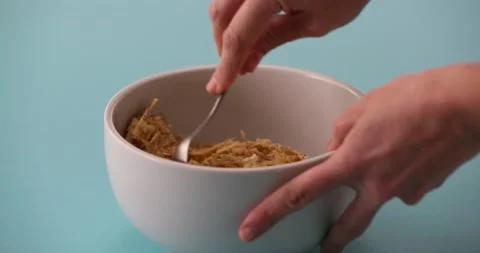 Stirring shredded potatoes 2 Video stock 132152079