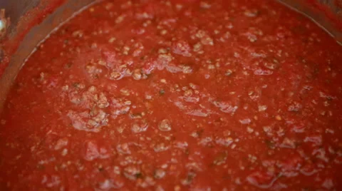 Stirring spaghetti sauce in the pot Stock Footage 32822126