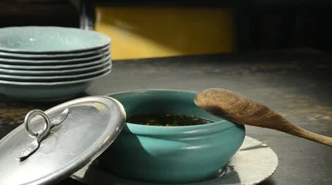 Stirring spice into soup 1 Stock Footage 12733340