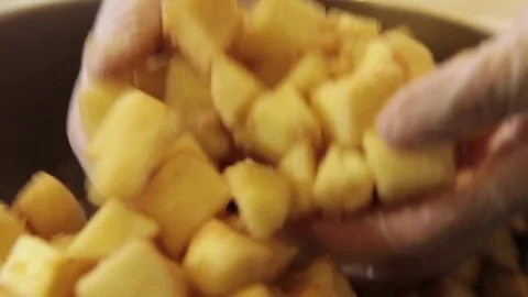 Stirring sweet apple Stock Footage 77761588