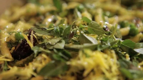 Stirring vegetable salad Stock Footage 75276270