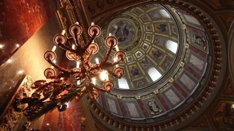 ST.ISHTVAN BASILICА INSIDE MEDIUMSHOT 03 Stock Footage 39254256