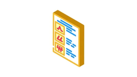 Stitch guide embroidery hobby isometric icon animation Stock Footage 327288061