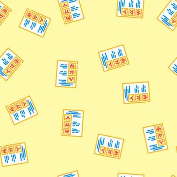 Stitch guide embroidery hobby vector seamless pattern Stock Illustration
