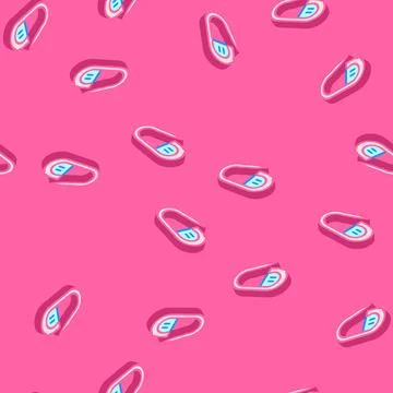 Stitch marker knitting wool isometric icon seamless pattern Stock Illustration