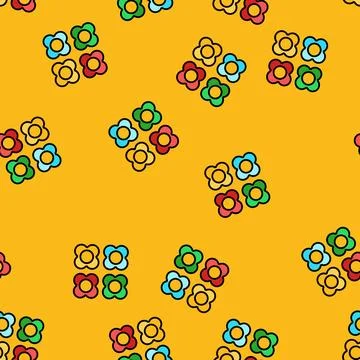 Stitch markers embroidery hobby vector seamless pattern Stock Illustration