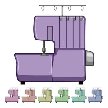 Stitch overlock cartoon vector graphic Stock Illustration