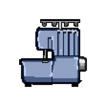 Stitch overlock pixel art vector illustration Stock Illustration