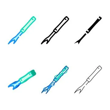 Stitch ripper knitting series wool color icon vector Stock Illustration