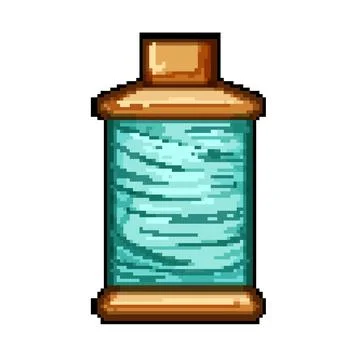 Stitch thread spool pixel art vector illustration Stock Illustration