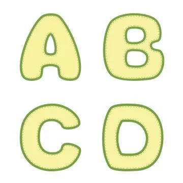 Stitched A B C D letters イラスト素材