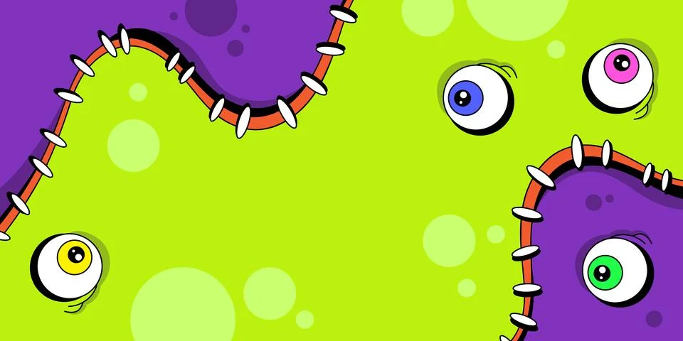 Stitched background in zombie style with an eyes. Split background for Halloween イラスト素材