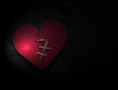 Stitched broken heart Stock Photos