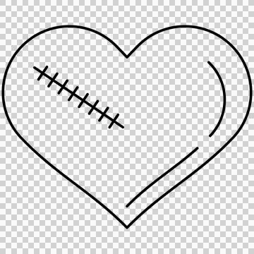 Stitched heart symbol Stock Illustration