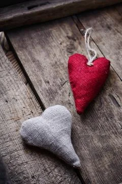 Stitched hearts for the holiday Stock Photos