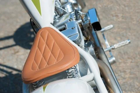 Stitched leather saddle Foto stock