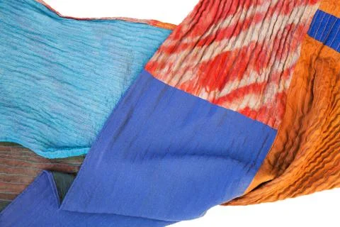 Stitched patchwork scarf close up Fotos de archivo