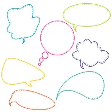 Stitched speech bubbles Stock Illustration