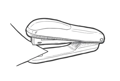 Stitcher with paper, hand drawn Stock Illustration