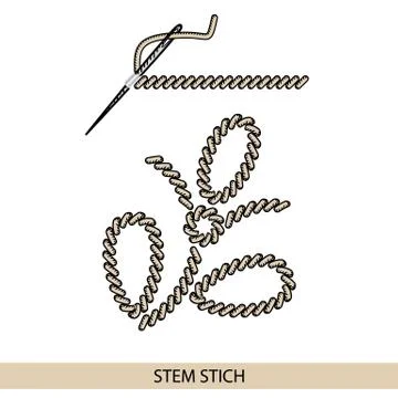 Stitches backstich type vector. Collection of thread hand embroidery and sewi Stock Illustration