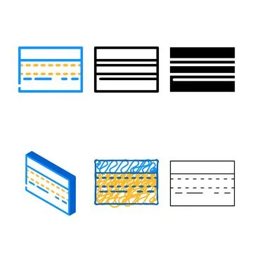 Stitching denim color icon vector multipack Stock Illustration