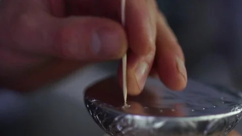 Stitching of hookah foil in slow motion Video stock 81920104