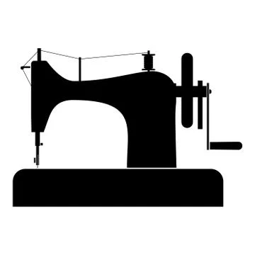 Stitching machine Sewing machine Tailor equipment vintage icon black color ve Stock Illustration