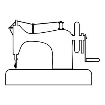 Stitching machine Sewing machine Tailor equipment vintage icon outline black  Stock Illustration