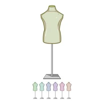 Stitching mannequin tailor cartoon vector graphic Stock Illustration