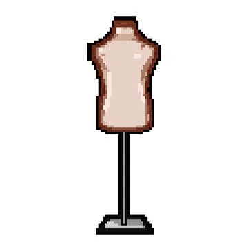 Stitching mannequin tailor pixel art vector illustration Stock Illustration