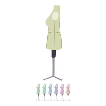 Stitching mannequin tailor vector cartoon graphic Stock Illustration