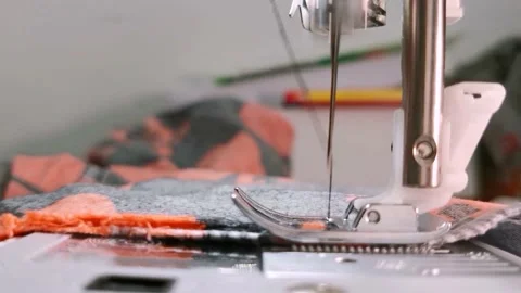 Stitching needle operate by machine Stock Footage 137489128